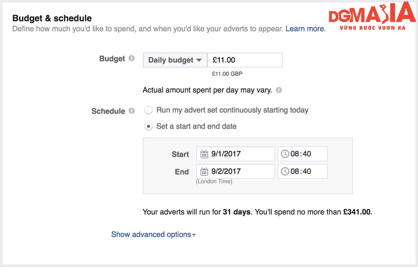 Bạn nên lên lịch quảng cáo trước để dự phòng cho thời gian đánh giá thủ công từ Facebook Team