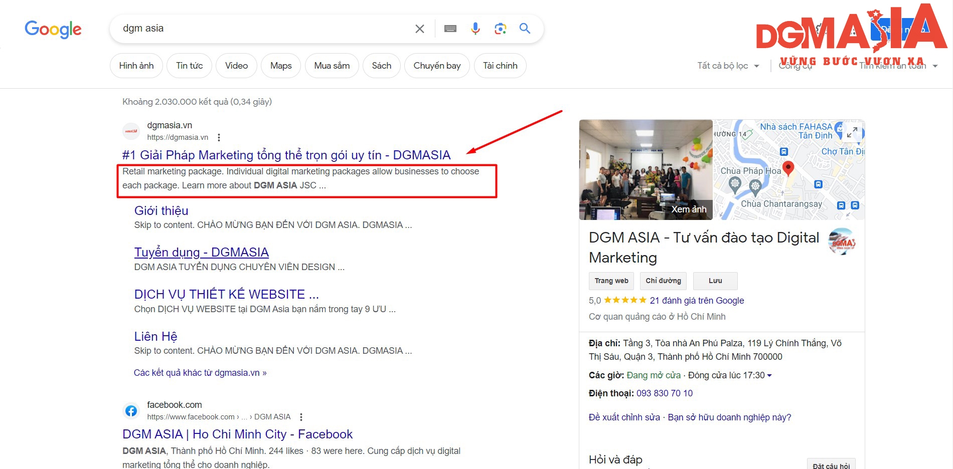 Thẻ Meta Description dùng để mô tả ngắn gọn nội dung của website
