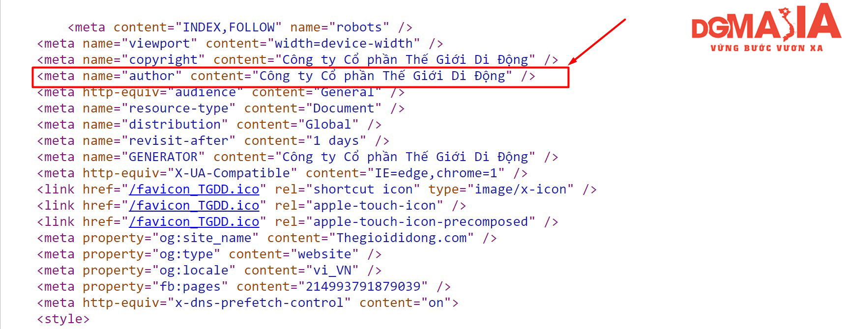 Thông tin về tác giả hiện nay đã được hiển thị rõ ràng trên trang web nên thẻ Meta Author hiện nay đã không còn cần thiết nữa