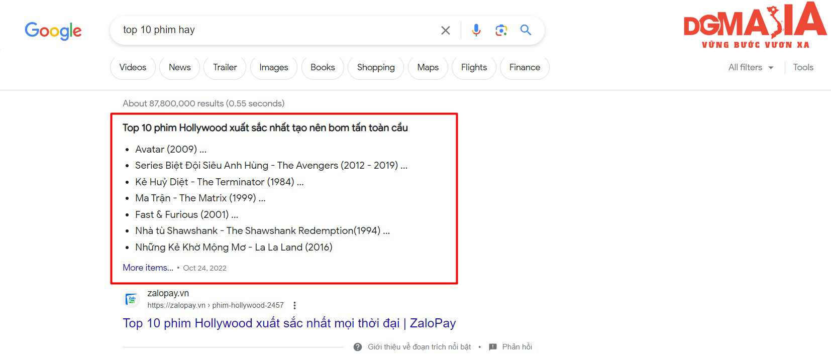 Bullet list là đoạn trích thể hiện danh sách ngắn gọn