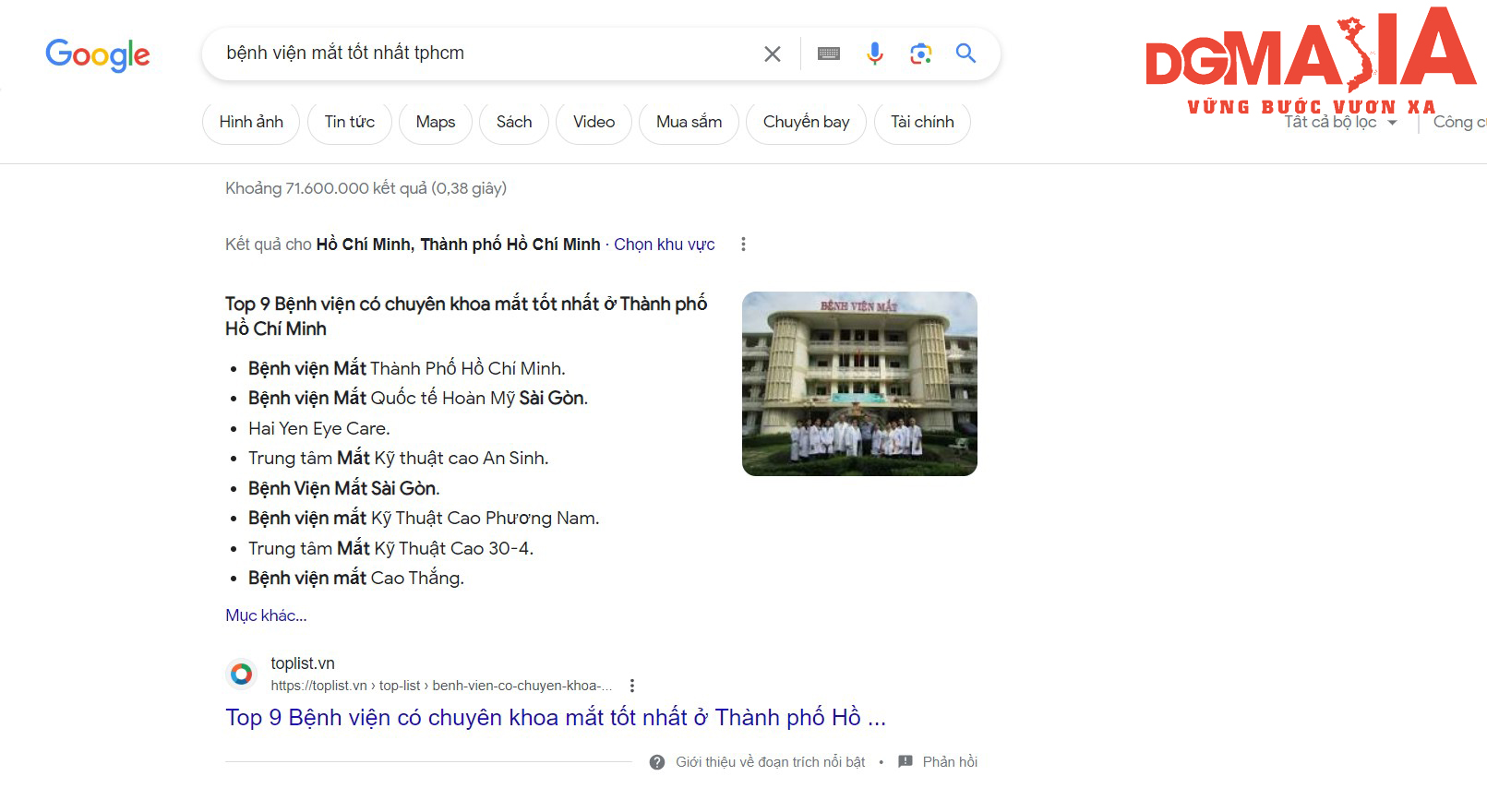 Content dạng toplist sẽ là những kết quả đầu tiên được trả về cho từ khóa bệnh viện tốt nhất TPHCM Content dạng toplist sẽ là những kết quả đầu tiên được trả về cho từ khóa bệnh viện tốt nhất TPHCM