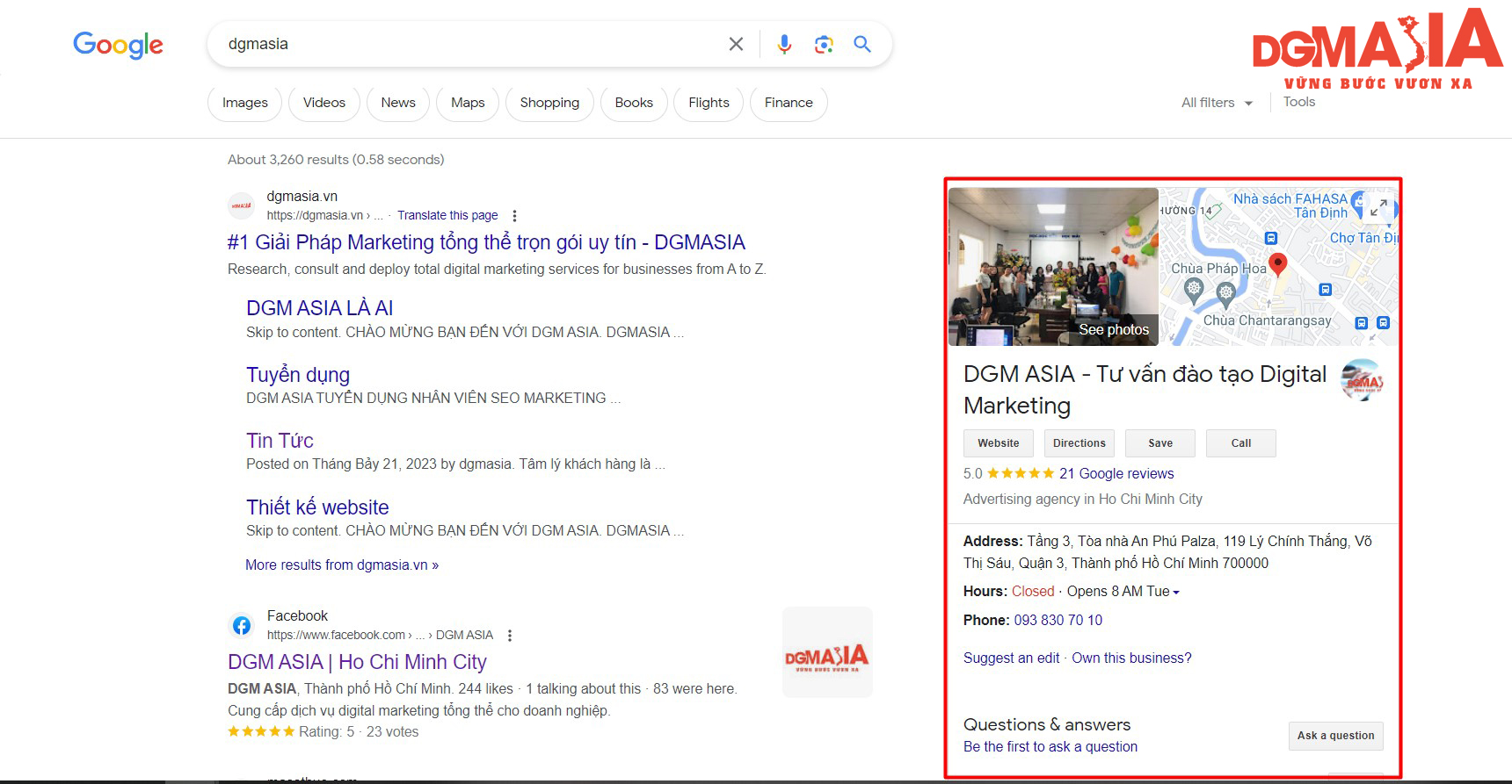 Knowledge Panel cung cấp thông tin tổng quan về một người, địa điểm, doanh nghiệp…