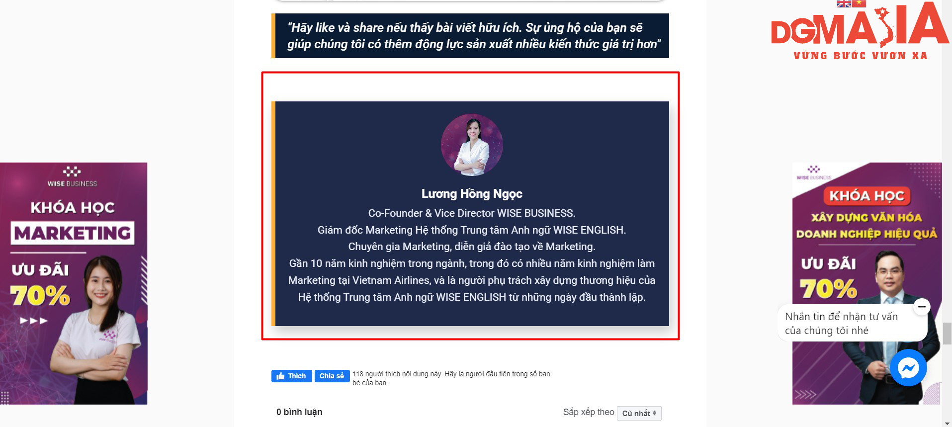 Những bài viết có gắn profile tác giả như thế này sẽ tạo được sự uy tín cao hơn Những bài viết có gắn profile tác giả như thế này sẽ tạo được sự uy tín cao hơn