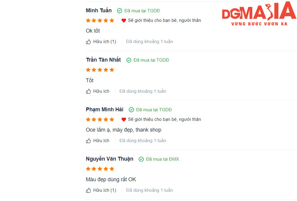 Các đánh giá về sản phẩm trên website của Thế giới di động Các đánh giá về sản phẩm trên website của Thế giới di động
